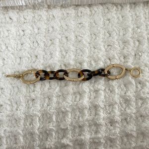 Goldstone and tortoise link bracelet